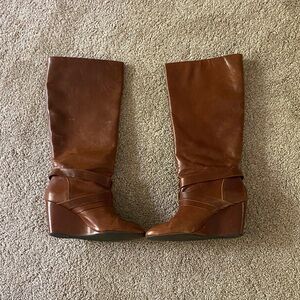 Steven By Steve Madden Tan Wedge Boots